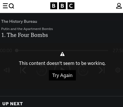 bbc failure to load audio when ecmascript enabled in web browser